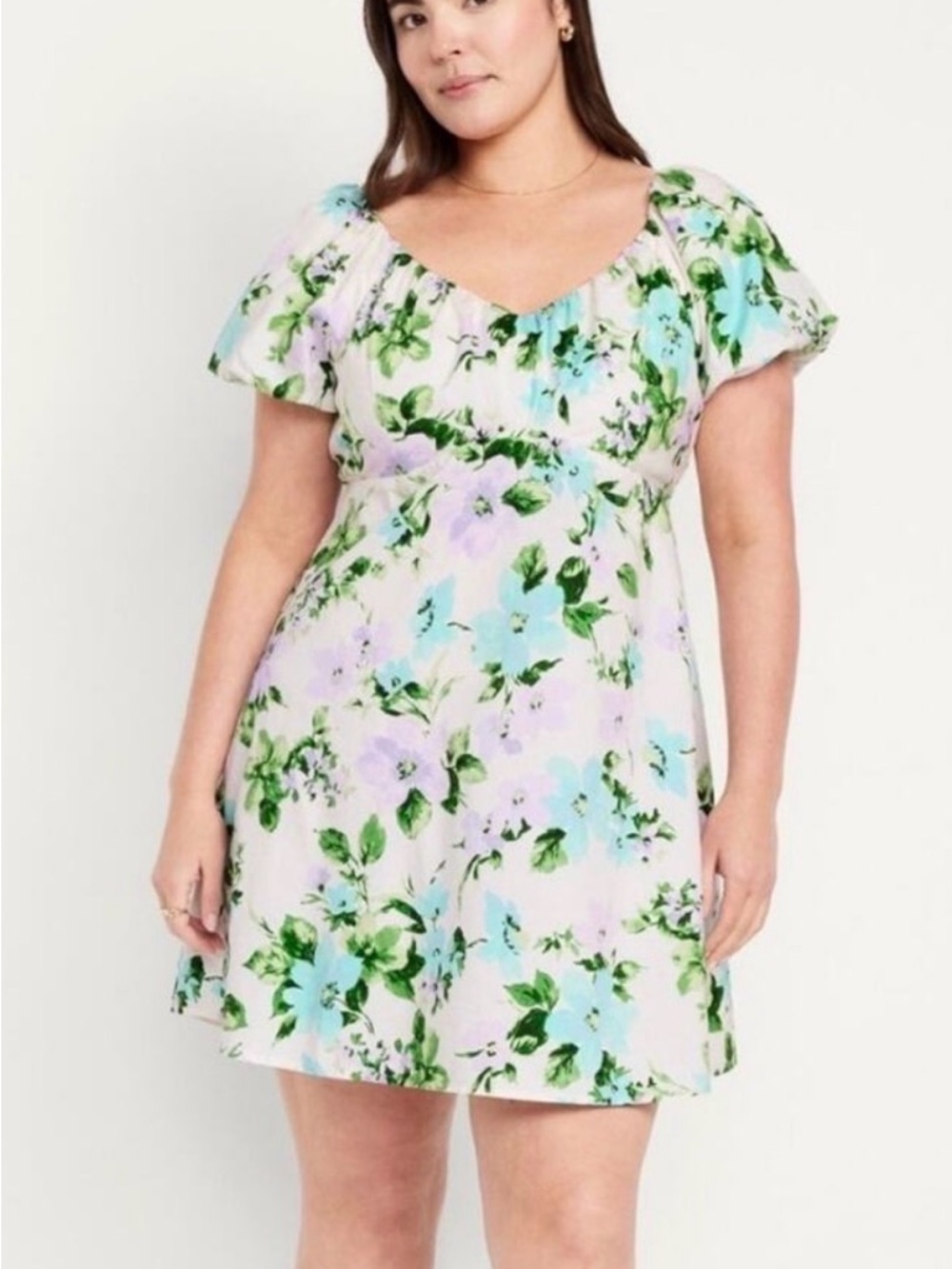 Cottagecore Pastel Floral Mini Dress